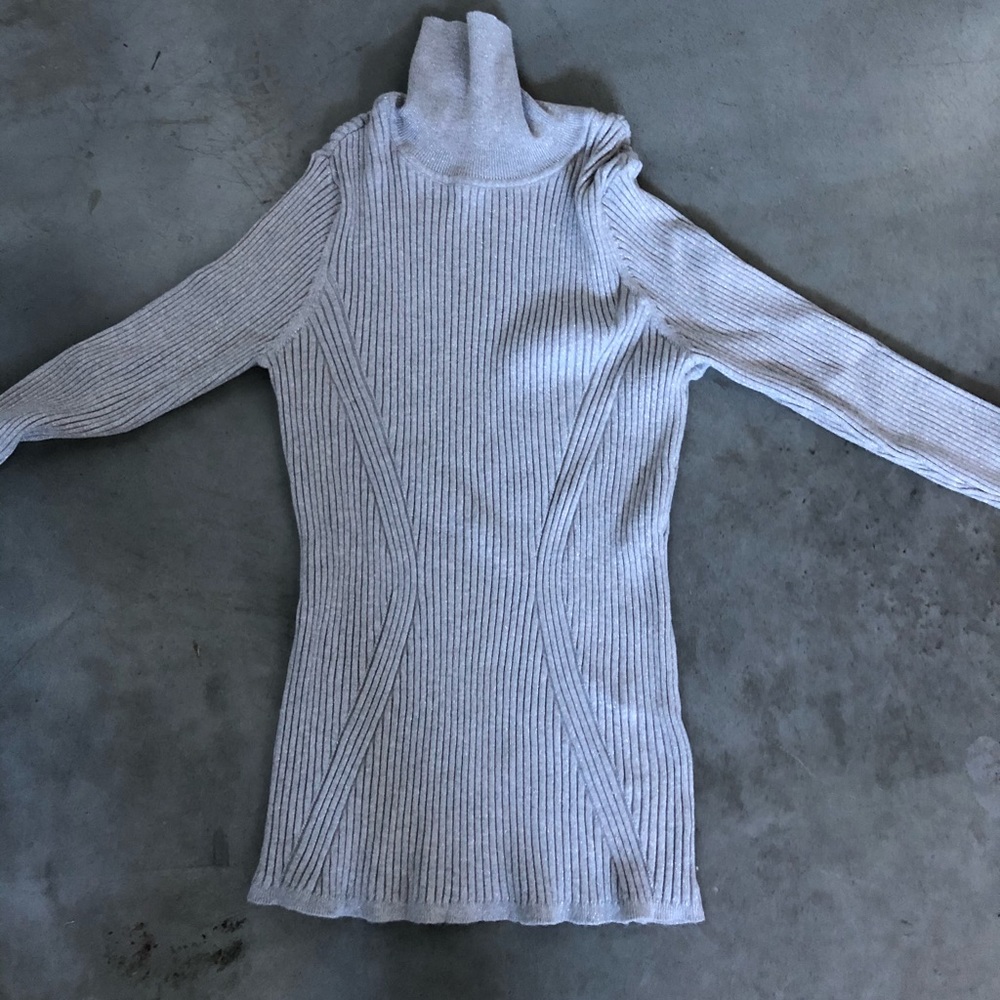 Beautiful metallic ribbed turtleneck